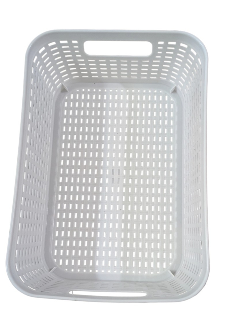 White Plastic Ventilated Laundry Basket - Home Accents